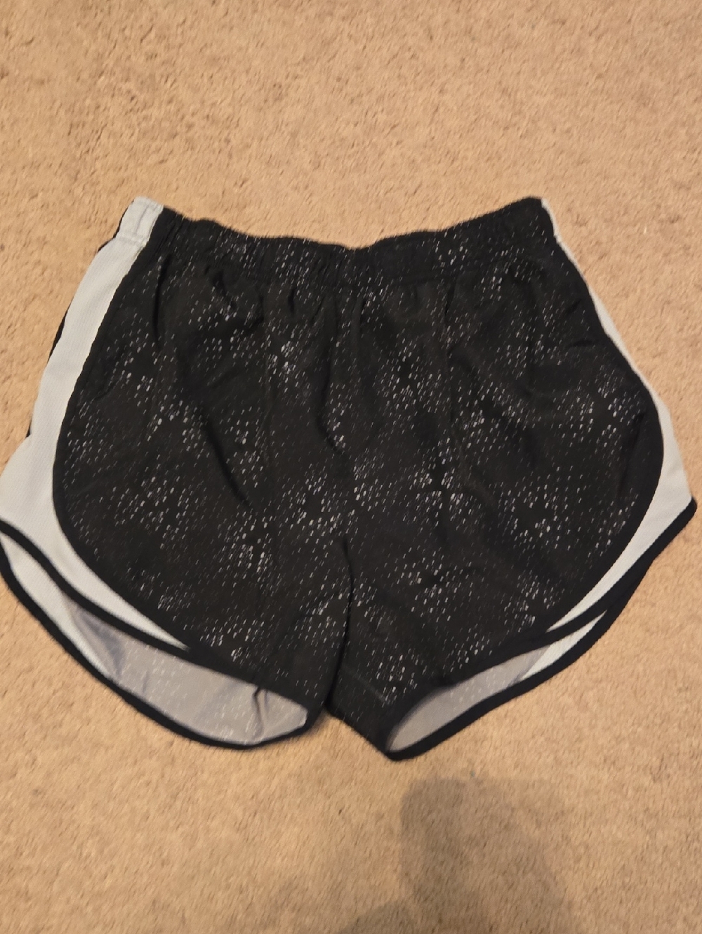 Nike Black Mesh Athletic Shorts with Light Gray Side Panels Medium